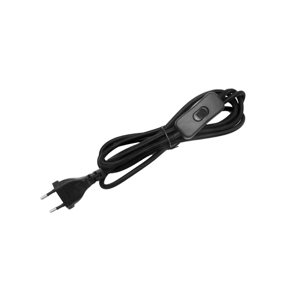 Cord with switch - Black fabric
