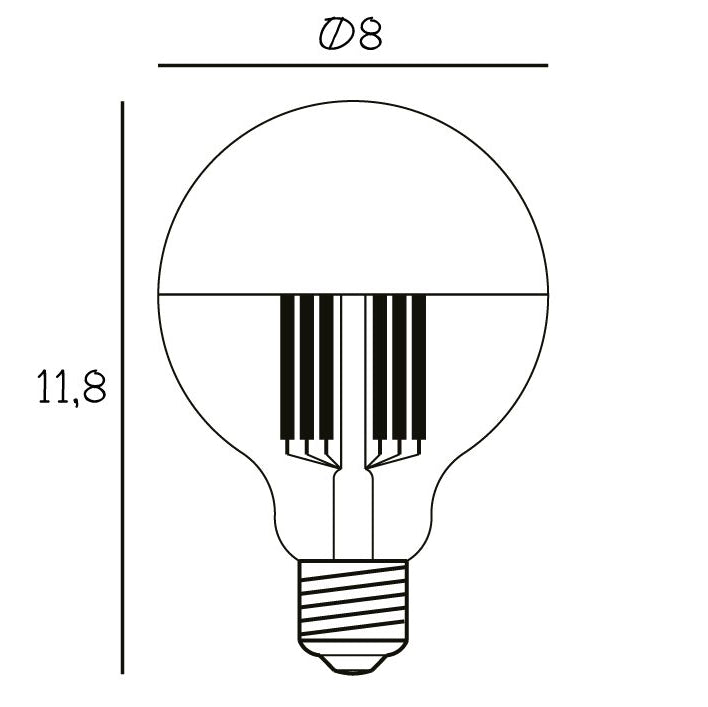 Globe Bulb Ø80 | Crown/Silver | 3.5W